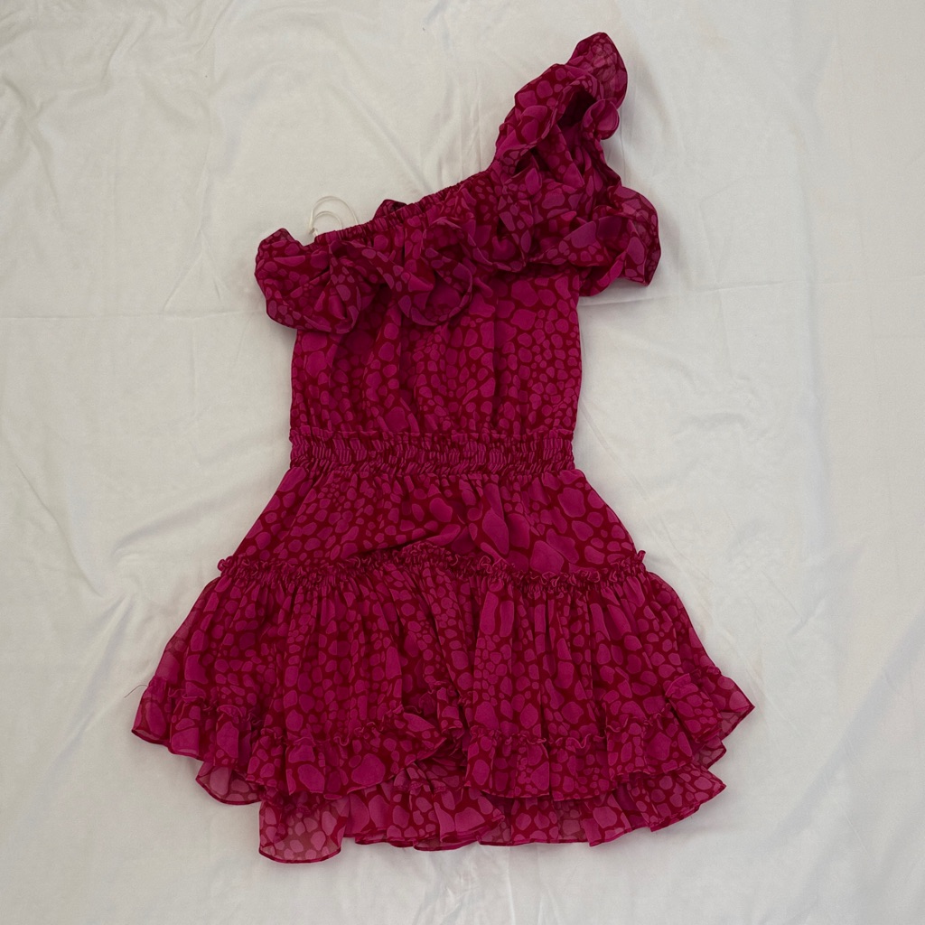 Misa Los Angeles Pink One-Shoulder Dress